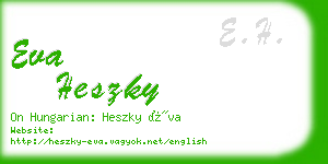 eva heszky business card